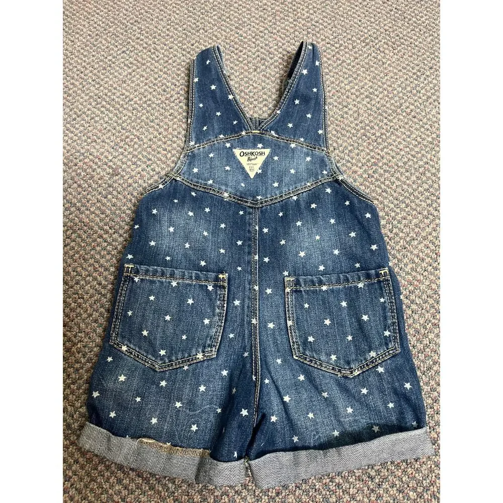 Oshkosh Vestback Denim Star Shortalls Toddler size 2T